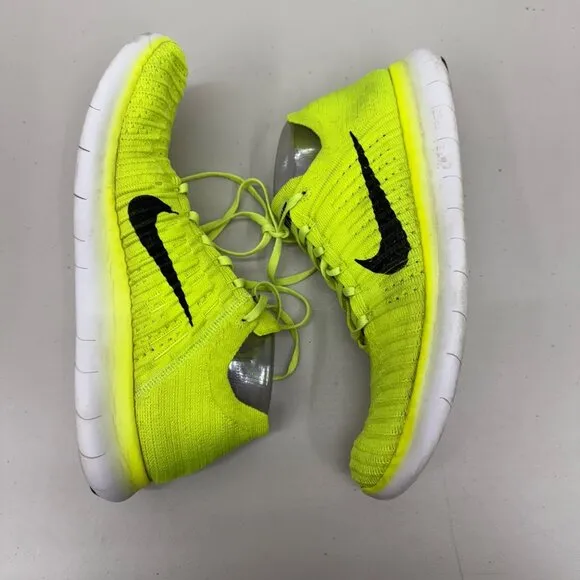 Nike Free RN Flyknit Olympic USA Volt Yellow Sneakers Shoes 842545-701 Mens 10.5