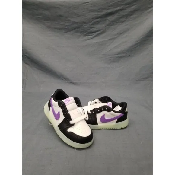 Nike Jordan 1 Retro Low Glow In The Dark Sneakers Kids Size 7c White NEW IN BOX!