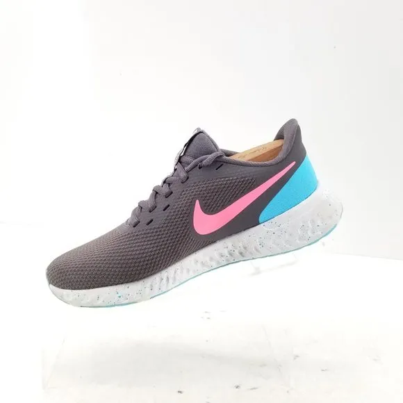 Nike Revolution 5 Shoes Womens 8 Gray Blue Athletic Running Walking Lace Up
