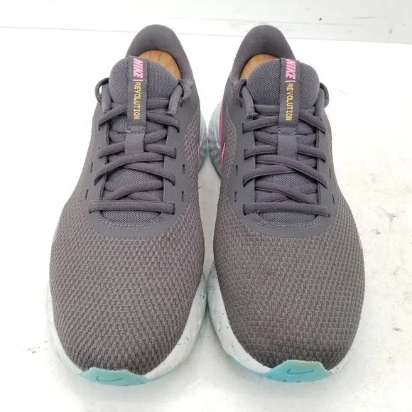 Nike Revolution 5 Shoes Womens 8 Gray Blue Athletic Running Walking Lace Up