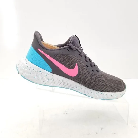 Nike Revolution 5 Shoes Womens 8 Gray Blue Athletic Running Walking Lace Up