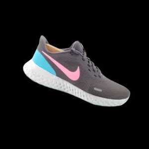Nike Revolution 5 Shoes Womens 8 Gray Blue Athletic Running Walking Lace Up