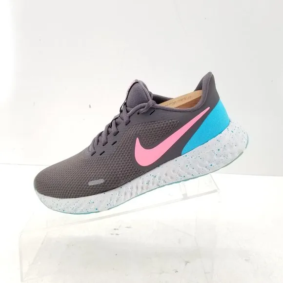 Nike Revolution 5 Shoes Womens 8 Gray Blue Athletic Running Walking Lace Up