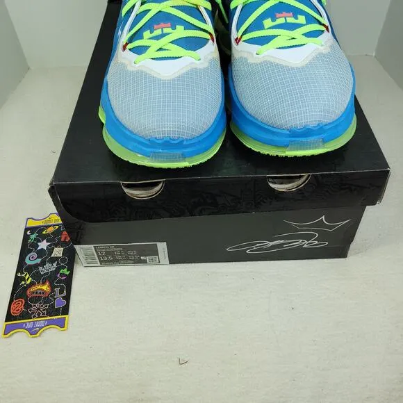 Nike Shoes Mens Sz 12 LeBron XIX 19 GS Dutch Blue Lime Glow Sneakers DC9339-400