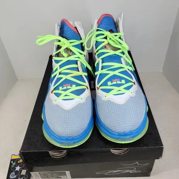 Nike Shoes Mens Sz 12 LeBron XIX 19 GS Dutch Blue Lime Glow Sneakers DC9339-400
