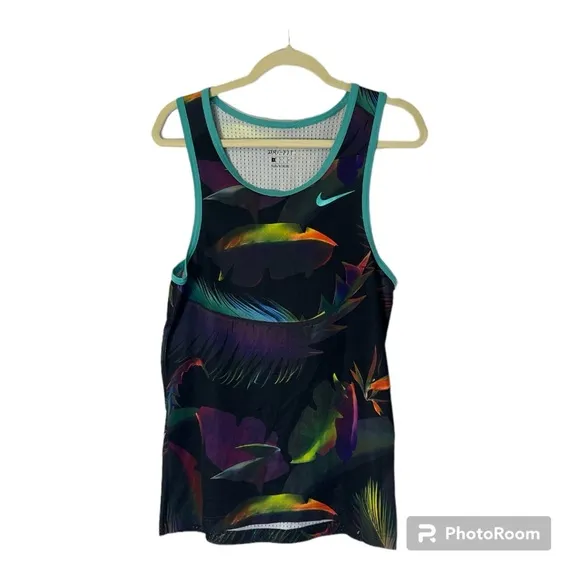 NIKE Shoes of Paradise logo Dri-Fit Mesh Jersey Tank Top Muscle Shirt Medium