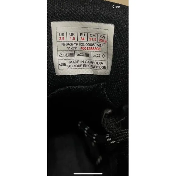 North Face Jr Hiking Boots Kids Size 2.5 Hedgehog Hiker II Mid Ankle NIB