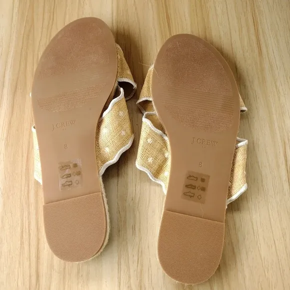NWOT J. Crew Scalloped polka-dot slide sandals 8