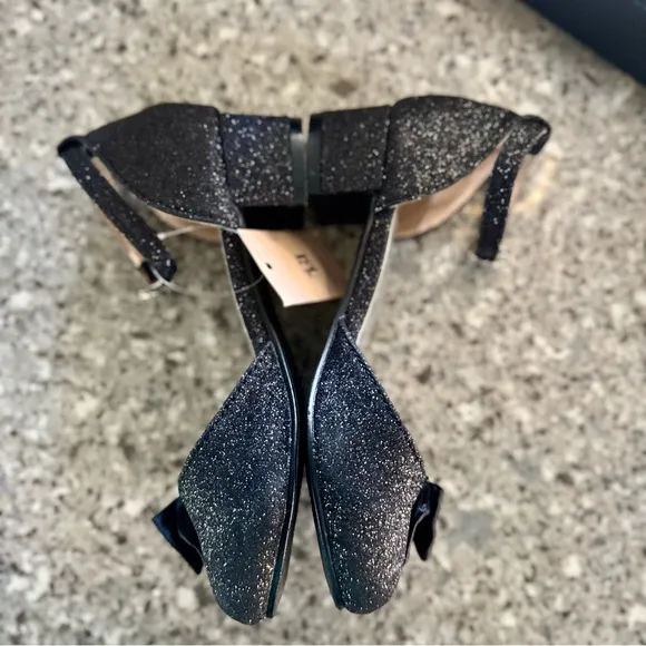 NWT Badgley Mischka Girls' Glittery Low Block Heel Dress Shoes - Size 12C ✨👠