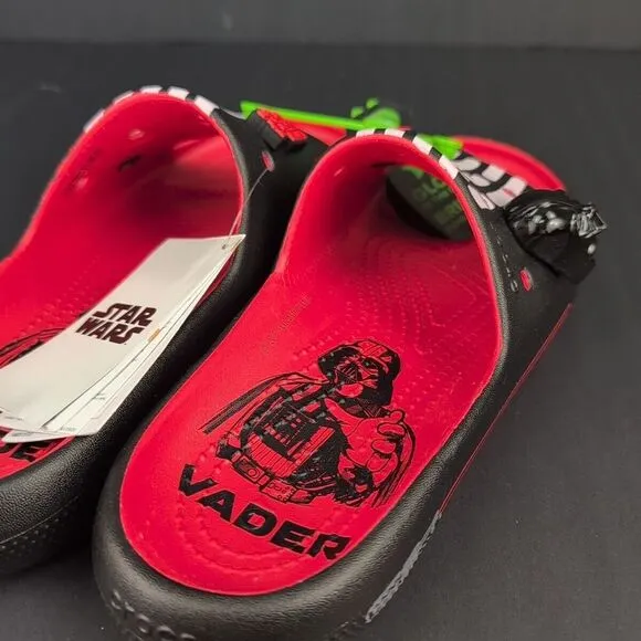 NWT CROCS SANDALS DARTH‎ VADER CLASSIC SLIDE V2 M6 / W8 STAR WARS DISNEY A28