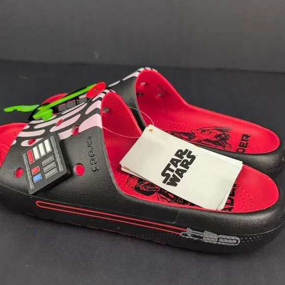 NWT CROCS SANDALS DARTH‎ VADER CLASSIC SLIDE V2 M6 / W8 STAR WARS DISNEY A28