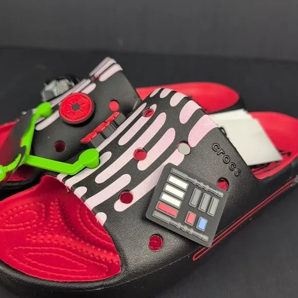 NWT CROCS SANDALS DARTH‎ VADER CLASSIC SLIDE V2 M6 / W8 STAR WARS DISNEY A28