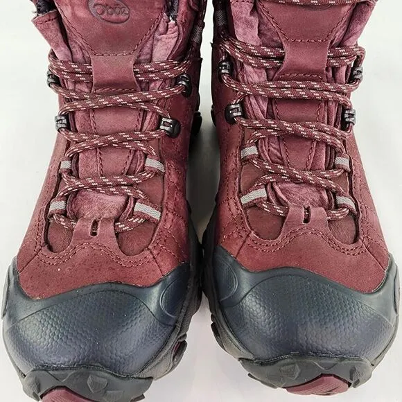 Oboz Bridger Mid Waterproof Nubuck Boot US 6.5 Womens Burgandy Hiking Boots