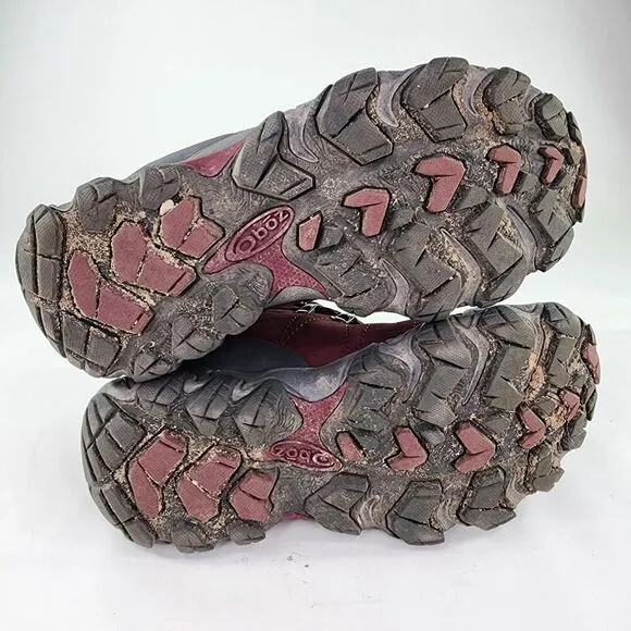 Oboz Bridger Mid Waterproof Nubuck Boot US 6.5 Womens Burgandy Hiking Boots