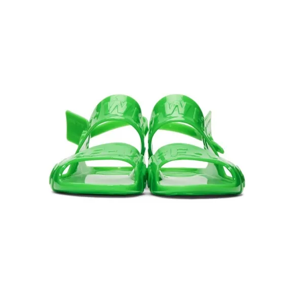 Off-White Zip Tie Jelly Sandals In Green
