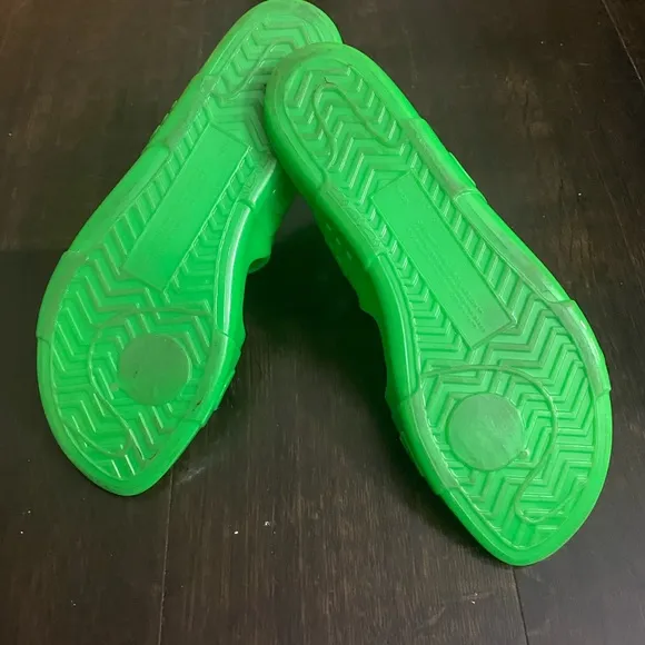 Off-White Zip Tie Jelly Sandals In Green