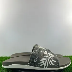 OluKai Maha Olu Men Size 11 Green Hunter Aloha Slides Sandals NEW