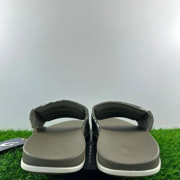 OluKai Maha Olu Men Size 11 Green Hunter Aloha Slides Sandals NEW