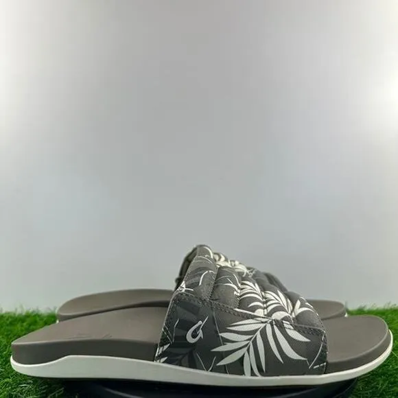 OluKai Maha Olu Men Size 11 Green Hunter Aloha Slides Sandals NEW