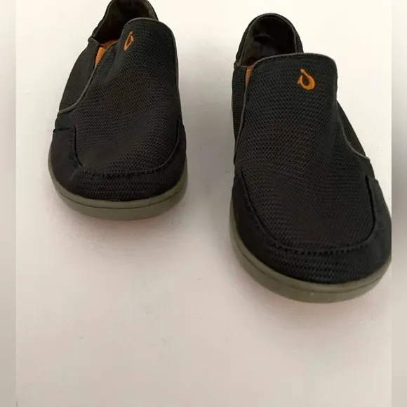 OluKai Men’s Nohea Mesh Shoes Dark Shadow/Dark Shadowgrey Orange 8.5