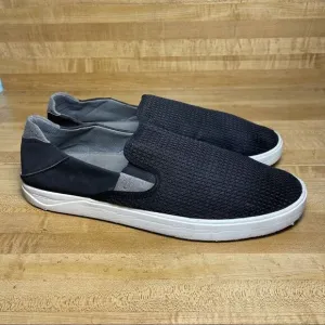 Olukai Mens Lae‘ahi Sneaker Shoes Black Mesh Slip-On Drop In Heel Size 14