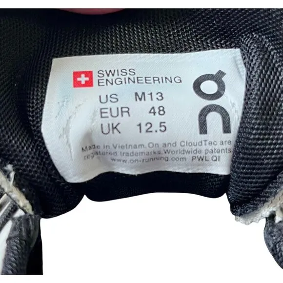 On Cloud X Mens 13 Running Shoes White Black Lightweight Mesh Walking Trainer