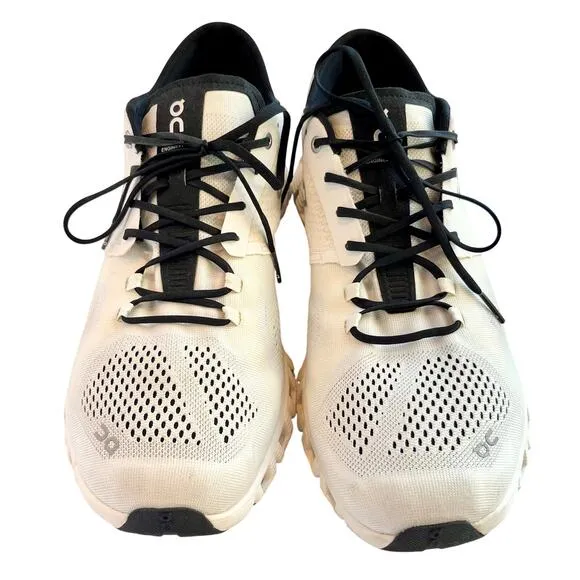 On Cloud X Mens 13 Running Shoes White Black Lightweight Mesh Walking Trainer