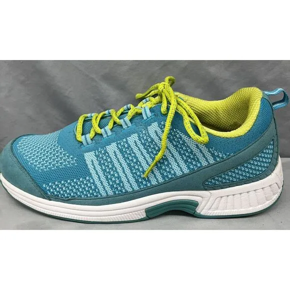 Orthofeet Biofit Shoes Women 11 2E Extra Wide 986 Blue Yellow Walking Sneakers