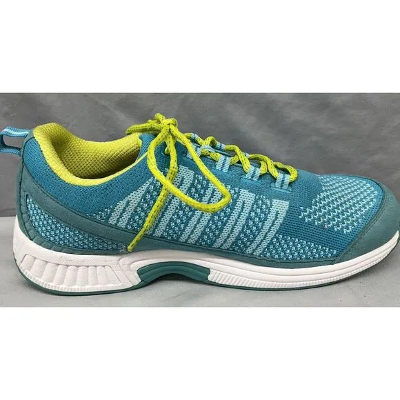 Orthofeet Biofit Shoes Women 11 2E Extra Wide 986 Blue Yellow Walking Sneakers