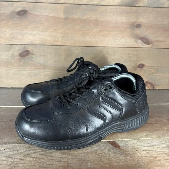 orthofeet whitney womens size 10 Wide 4E shoes black leather walking sneakers