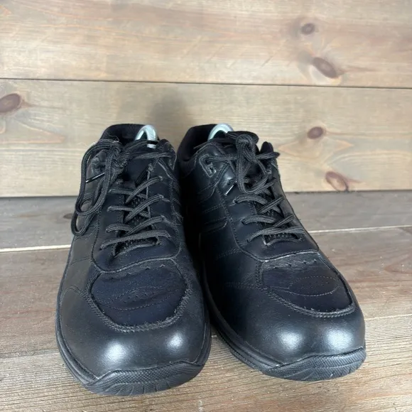 orthofeet whitney womens size 10 Wide 4E shoes black leather walking sneakers