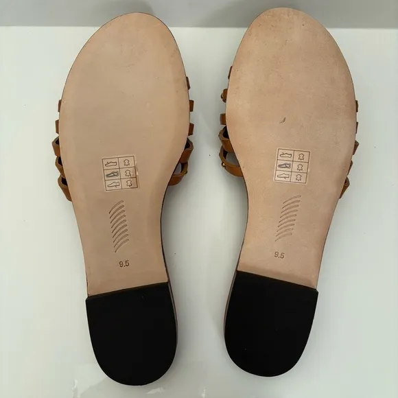 PAIGE Sandals Dylan Flats Slide Sandal Whiskey Brown NWOB