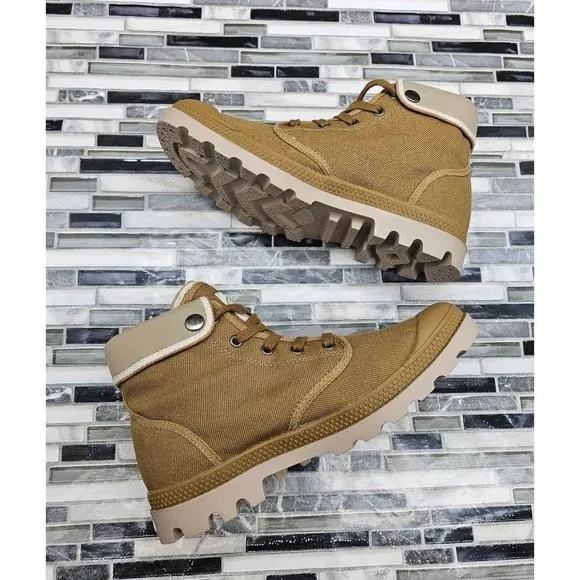 Palladium Hi Sock TFL Dull Gold Canvas Women's Hiking Boots Size 9.5