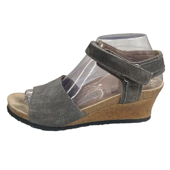 Papillio X Birkenstock Unisex Brown Gray Wedge Sandal Size 38 M 5 W 7
