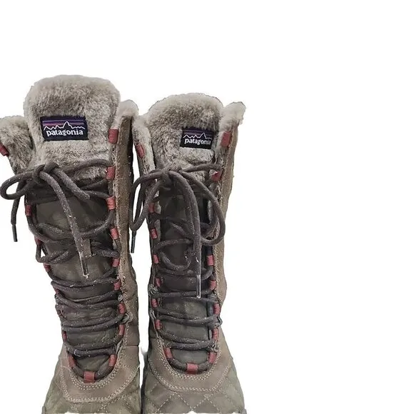 Patagonia Canteen Boots Olive Nite Waterproof Faux Fur Winter Snow Women's 11