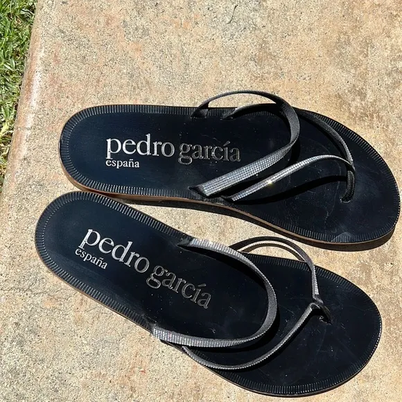 Pedro Garcia Beautiful black sparkly sandals