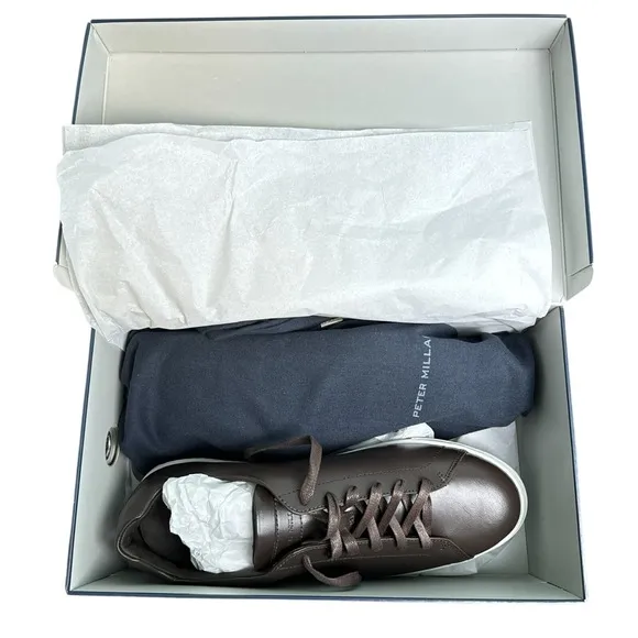 Peter Millar Vantage Lite Sneakers Chocolate Mens 12 Golf Casual New In Box