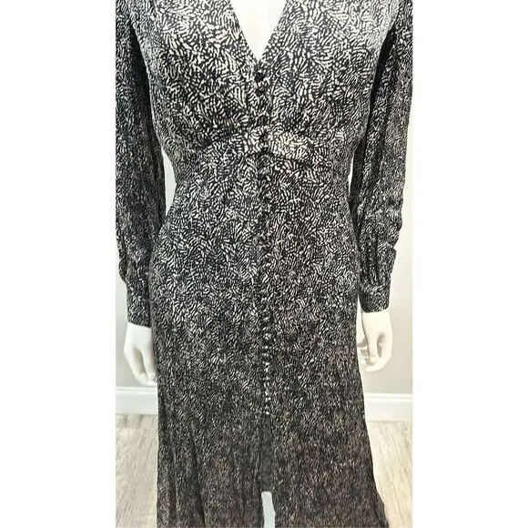 Pinko Black and White Print Midi Dress Size 4