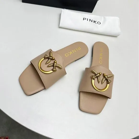 Pinko Nude Pink Flying Bird Sandals