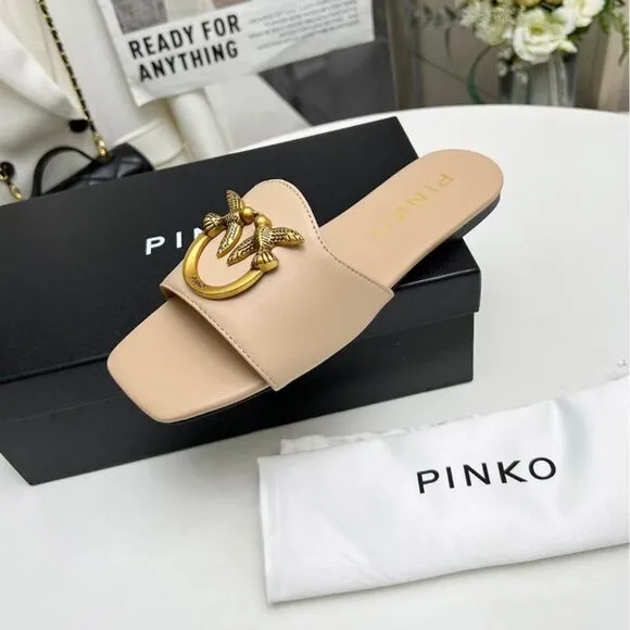Pinko Nude Pink Flying Bird Sandals