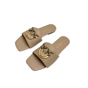 Pinko Nude Pink Flying Bird Sandals