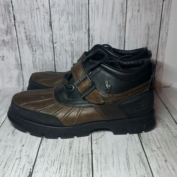 Polo Ralph Lauren Men’s Dover III Leather Hiking Boots size 9 Brown Black