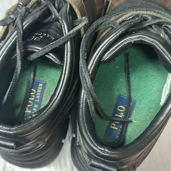Polo Ralph Lauren Men’s Dover III Leather Hiking Boots size 9 Brown Black