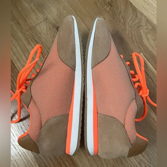 Preowned Tory Burch Sneakers Size 5 Tan Orange Suede