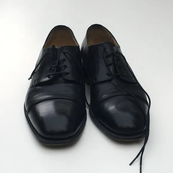 Principe Men's Size 8 D Black Leather Dress Shoes Made In Italy