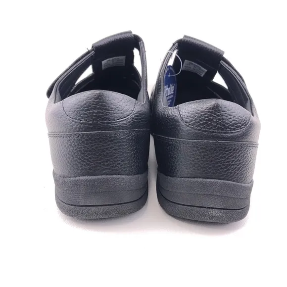 Propet Bayport Black Leather Summer Fisherman Sandals 15 (3E) X Wide