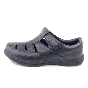 Propet Bayport Black Leather Summer Fisherman Sandals 15 (3E) X Wide