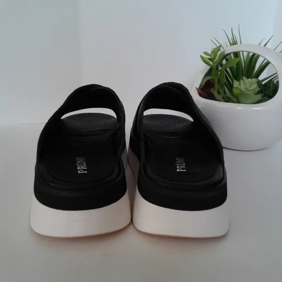 Prune black platforms 90' style leather sa…