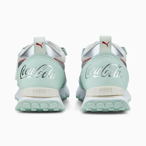 Puma Coca-Cola X Rider FV Low Mens Casual Shoes White Green 387217-01 NEW Multi