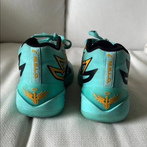 Puma Teal and Gold Athletic Shoes